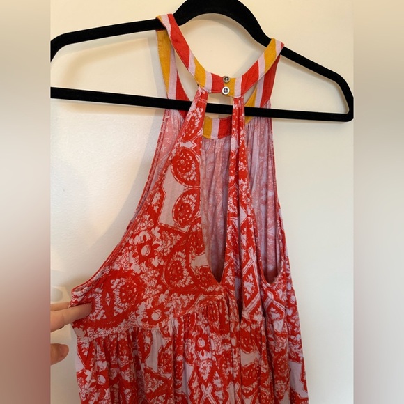 Free People Sleeveless Halter Top with Keyhole Back in Size Large Lavender Combo - Picture 9 of 13